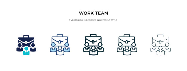 work team icon in different style vector illustration. two colored and black work team vector icons designed in filled, outline, line and stroke style can be used for web, mobile, ui