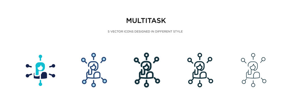 multitask icon in different style vector illustration. two colored and black multitask vector icons designed in filled, outline, line and stroke style can be used for web, mobile, ui