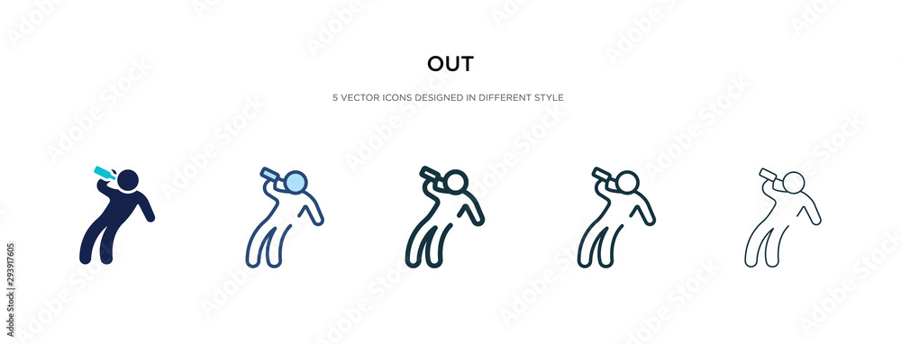 Poster out icon in different style vector illustration. two colored and black out vector icons designed in 
