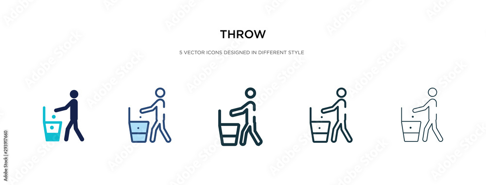 Poster throw icon in different style vector illustration. two colored and black throw vector icons designed