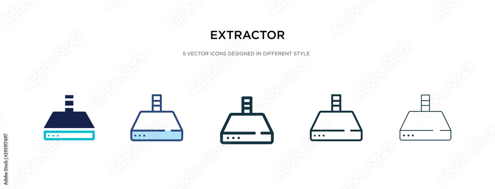 Aufkleber extractor icon in different style vector illustration. two colored and black extractor vector icons 