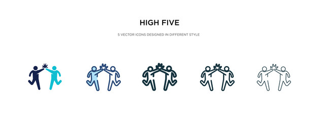 high five icon in different style vector illustration. two colored and black high five vector icons designed in filled, outline, line and stroke style can be used for web, mobile, ui