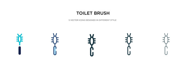 toilet brush icon in different style vector illustration. two colored and black toilet brush vector icons designed in filled, outline, line and stroke style can be used for web, mobile, ui