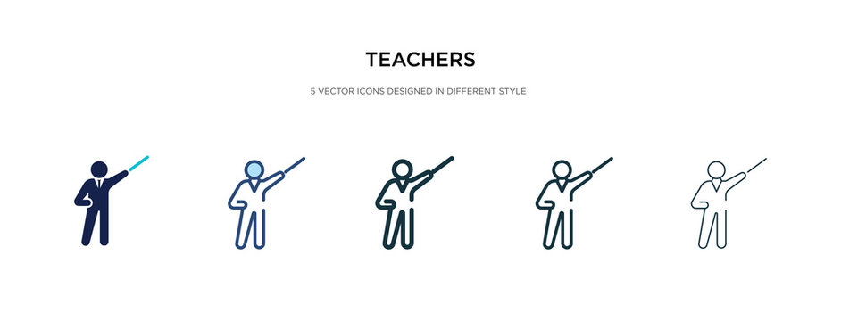 teachers icon in different style vector illustration. two colored and black teachers vector icons designed in filled, outline, line and stroke style can be used for web, mobile, ui