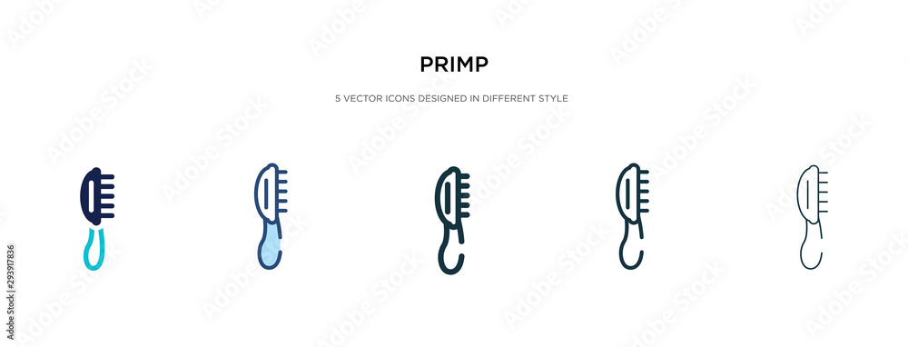 Poster primp icon in different style vector illustration. two colored and black primp vector icons designed