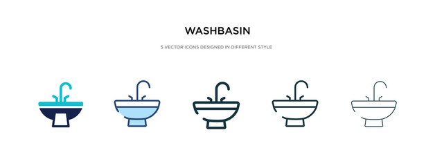 washbasin icon in different style vector illustration. two colored and black washbasin vector icons designed in filled, outline, line and stroke style can be used for web, mobile, ui