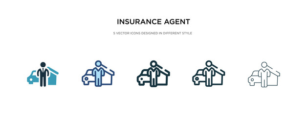 insurance agent icon in different style vector illustration. two colored and black insurance agent vector icons designed in filled, outline, line and stroke style can be used for web, mobile, ui