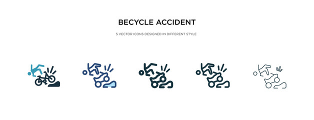 becycle accident icon in different style vector illustration. two colored and black becycle accident vector icons designed in filled, outline, line and stroke style can be used for web, mobile, ui