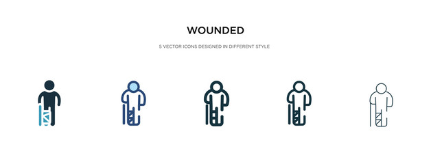 wounded icon in different style vector illustration. two colored and black wounded vector icons designed in filled, outline, line and stroke style can be used for web, mobile, ui