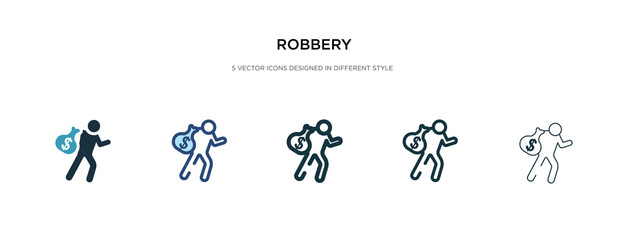 robbery icon in different style vector illustration. two colored and black robbery vector icons designed in filled, outline, line and stroke style can be used for web, mobile, ui