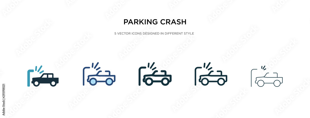 Poster parking crash icon in different style vector illustration. two colored and black parking crash vecto