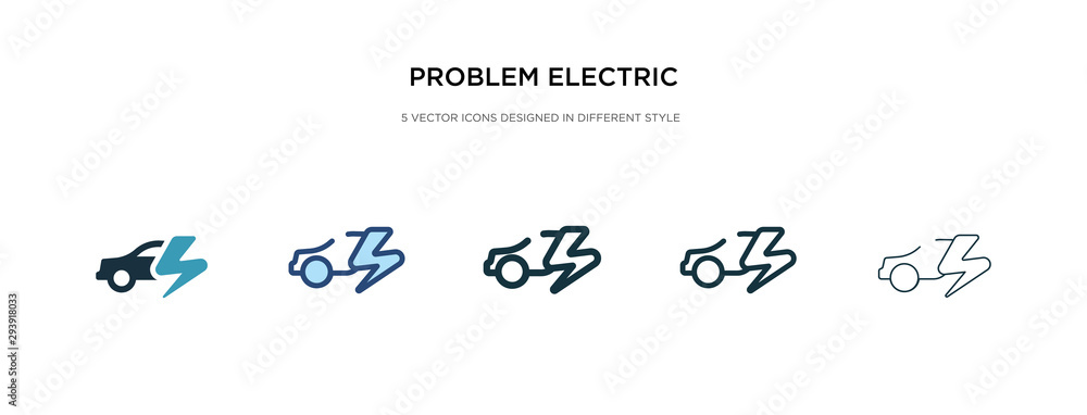 Aufkleber problem electric icon in different style vector illustration. two colored and black problem electric