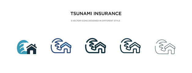 tsunami insurance icon in different style vector illustration. two colored and black tsunami insurance vector icons designed in filled, outline, line and stroke style can be used for web, mobile, ui
