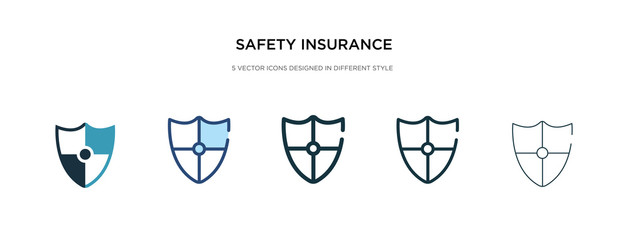 safety insurance icon in different style vector illustration. two colored and black safety insurance vector icons designed in filled, outline, line and stroke style can be used for web, mobile, ui
