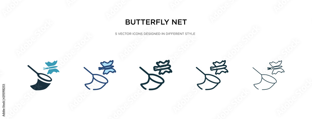 Poster butterfly net icon in different style vector illustration. two colored and black butterfly net vecto
