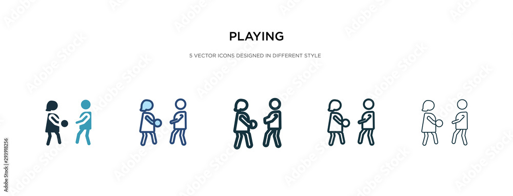 Aufkleber playing icon in different style vector illustration. two colored and black playing vector icons desi