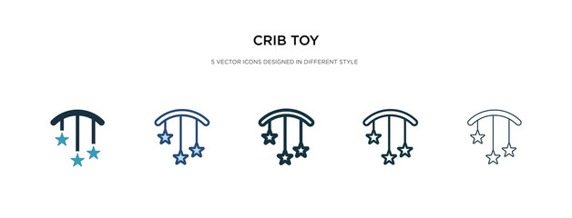 crib toy icon in different style vector illustration. two colored and black crib toy vector icons designed in filled, outline, line and stroke style can be used for web, mobile, ui
