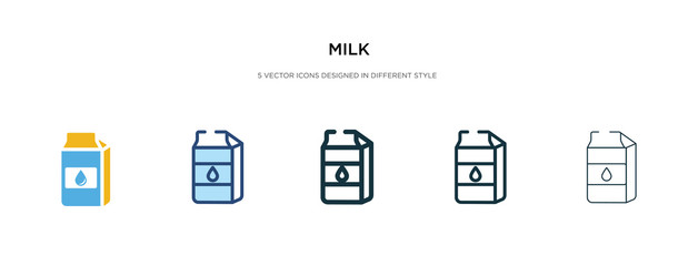 milk icon in different style vector illustration. two colored and black milk vector icons designed in filled, outline, line and stroke style can be used for web, mobile, ui