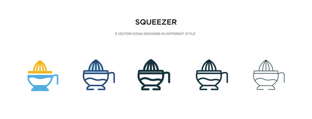 squeezer icon in different style vector illustration. two colored and black squeezer vector icons designed in filled, outline, line and stroke style can be used for web, mobile, ui