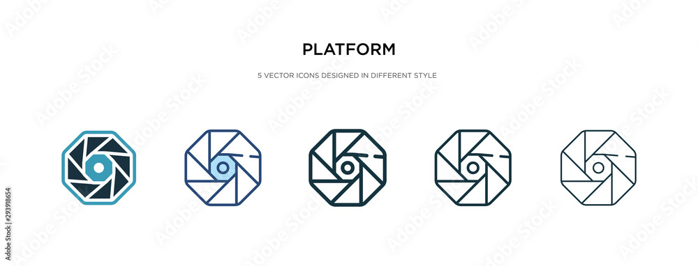 Poster platform icon in different style vector illustration. two colored and black platform vector icons de