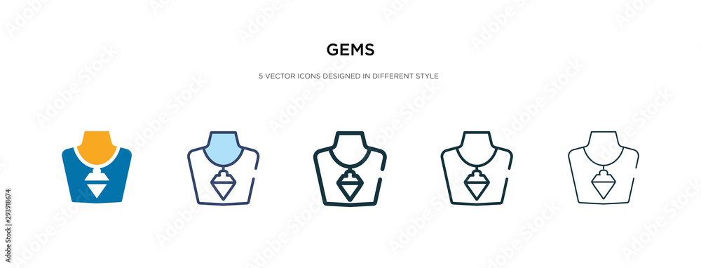 Poster gems icon in different style vector illustration. two colored and black gems vector icons designed i