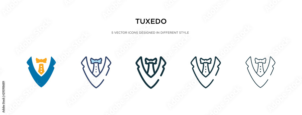 Poster tuxedo icon in different style vector illustration. two colored and black tuxedo vector icons design