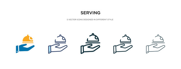 serving icon in different style vector illustration. two colored and black serving vector icons designed in filled, outline, line and stroke style can be used for web, mobile, ui