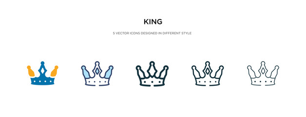 king icon in different style vector illustration. two colored and black king vector icons designed in filled, outline, line and stroke style can be used for web, mobile, ui