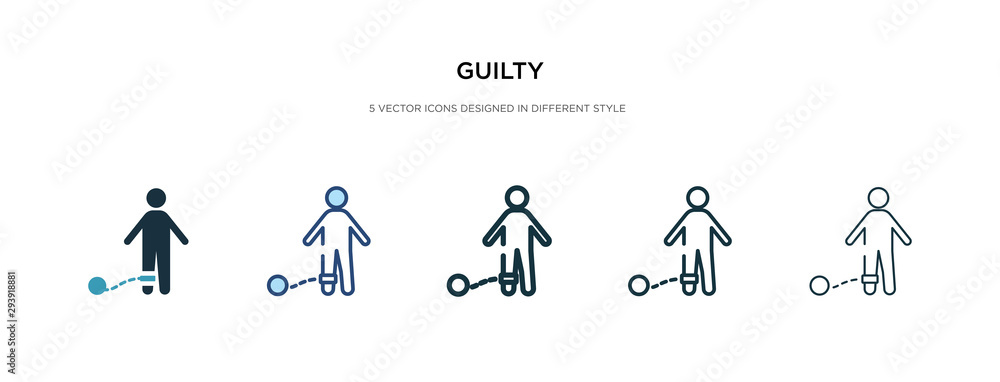 Poster guilty icon in different style vector illustration. two colored and black guilty vector icons design