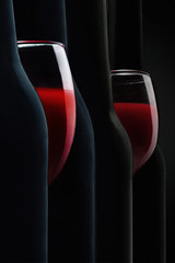 red wine bottle and glass