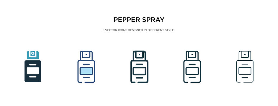 pepper spray icon in different style vector illustration. two colored and black pepper spray vector icons designed in filled, outline, line and stroke style can be used for web, mobile, ui