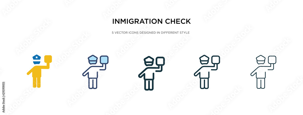 Poster inmigration check point icon in different style vector illustration. two colored and black inmigrati