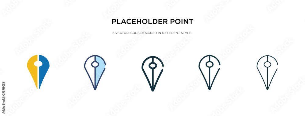 Poster placeholder point icon in different style vector illustration. two colored and black placeholder poi