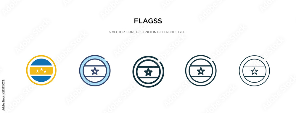 Aufkleber flagss icon in different style vector illustration. two colored and black flagss vector icons design
