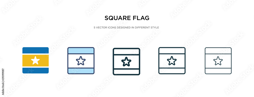 Poster square flag icon in different style vector illustration. two colored and black square flag vector ic