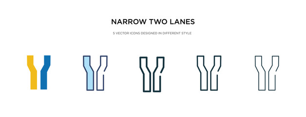 narrow two lanes icon in different style vector illustration. two colored and black narrow two lanes vector icons designed in filled, outline, line and stroke style can be used for web, mobile, ui
