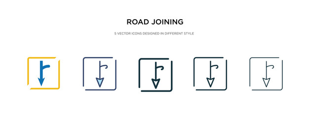 road joining icon in different style vector illustration. two colored and black road joining vector icons designed in filled, outline, line and stroke style can be used for web, mobile, ui