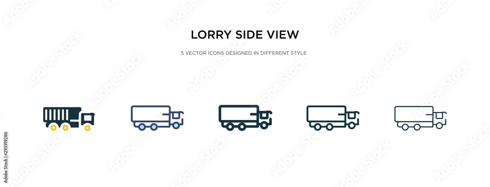 Poster lorry side view icon in different style vector illustration. two colored and black lorry side view v