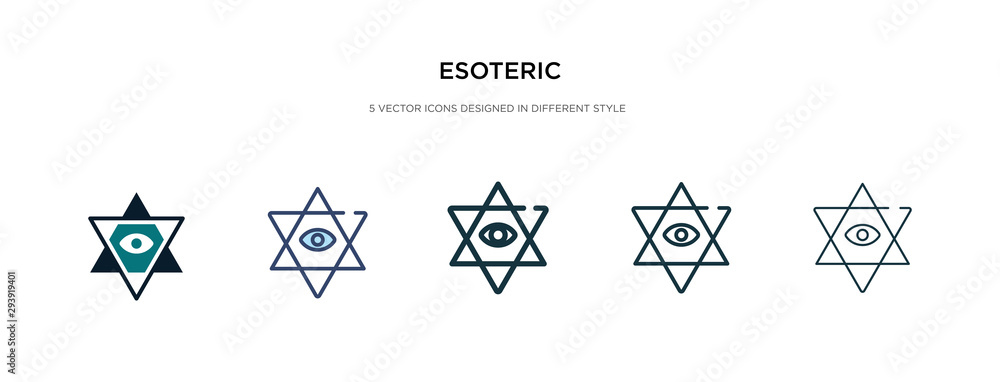 Poster esoteric icon in different style vector illustration. two colored and black esoteric vector icons de