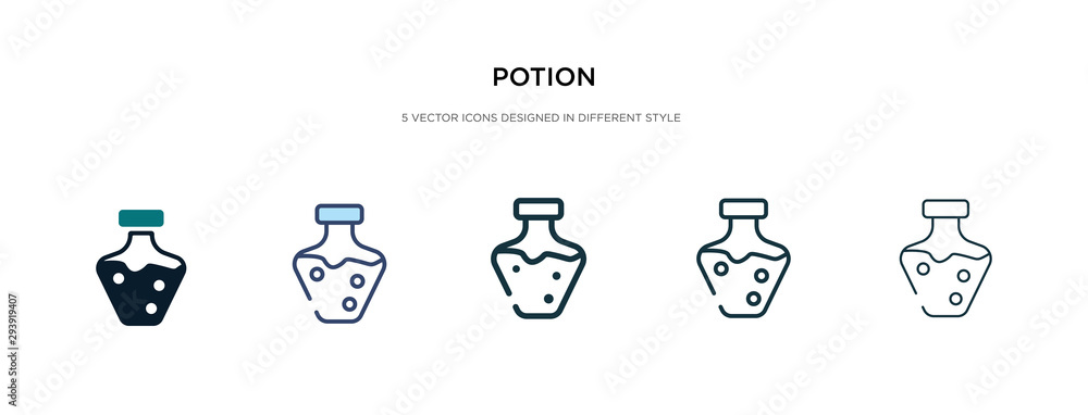 Poster potion icon in different style vector illustration. two colored and black potion vector icons design