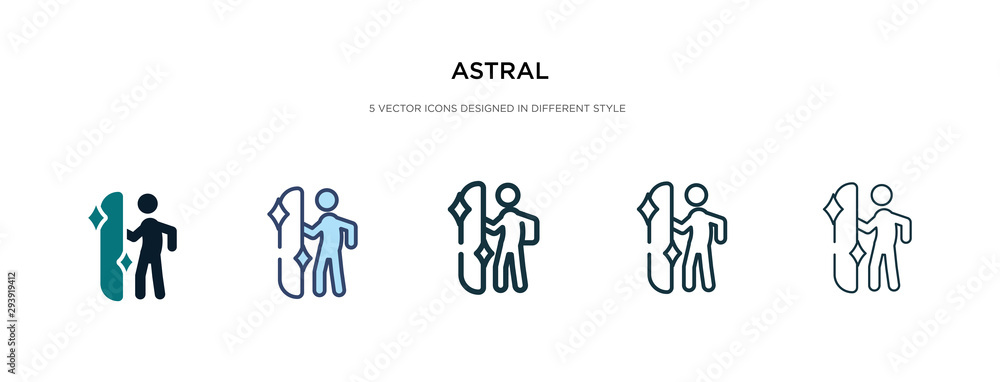 Poster astral icon in different style vector illustration. two colored and black astral vector icons design