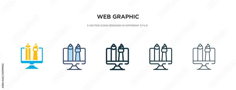 Poster web graphic icon in different style vector illustration. two colored and black web graphic vector ic