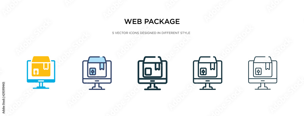 Poster web package icon in different style vector illustration. two colored and black web package vector ic