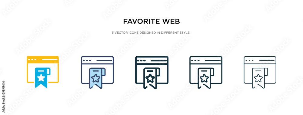 Aufkleber favorite web icon in different style vector illustration. two colored and black favorite web vector 