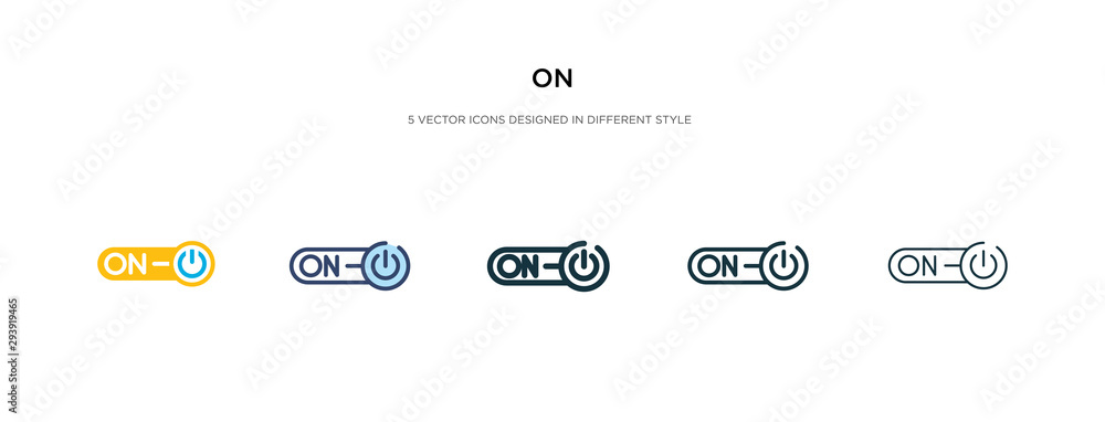 Poster on icon in different style vector illustration. two colored and black on vector icons designed in fi