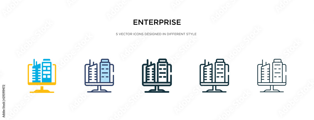 Sticker enterprise icon in different style vector illustration. two colored and black enterprise vector icon