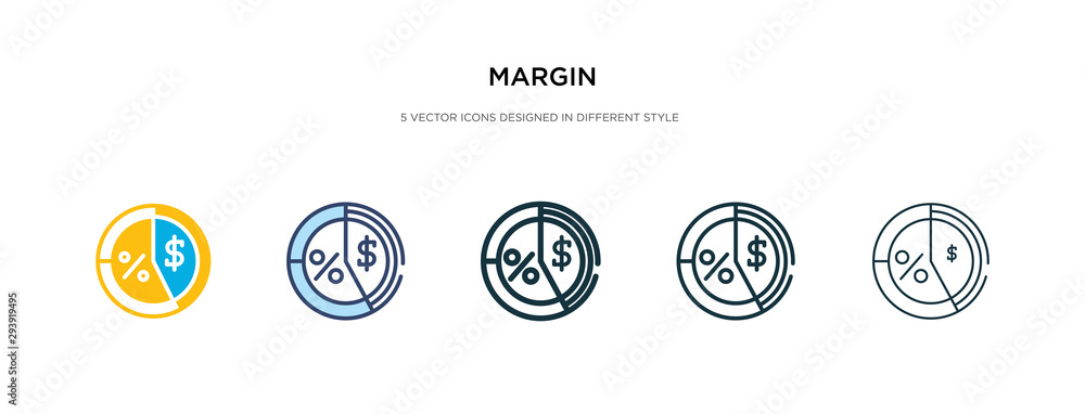 Poster margin icon in different style vector illustration. two colored and black margin vector icons design