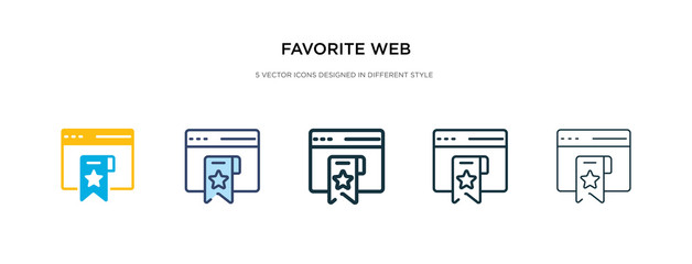 favorite web icon in different style vector illustration. two colored and black favorite web vector icons designed in filled, outline, line and stroke style can be used for web, mobile, ui
