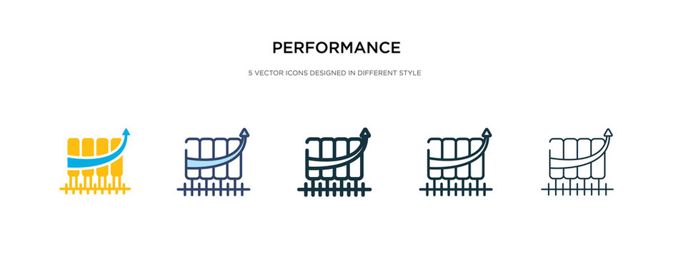 performance icon in different style vector illustration. two colored and black performance vector icons designed in filled, outline, line and stroke style can be used for web, mobile, ui
