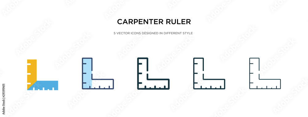 Aufkleber carpenter ruler icon in different style vector illustration. two colored and black carpenter ruler v